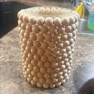 Natural Beaded Vase